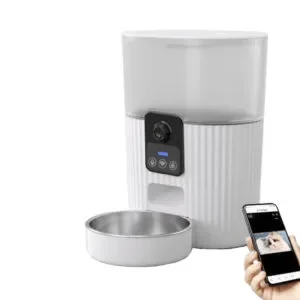 Smart Pet Feeder Wifi Mobile Phone App Remote Control Microchip Automatic Pet Feeder With 3L